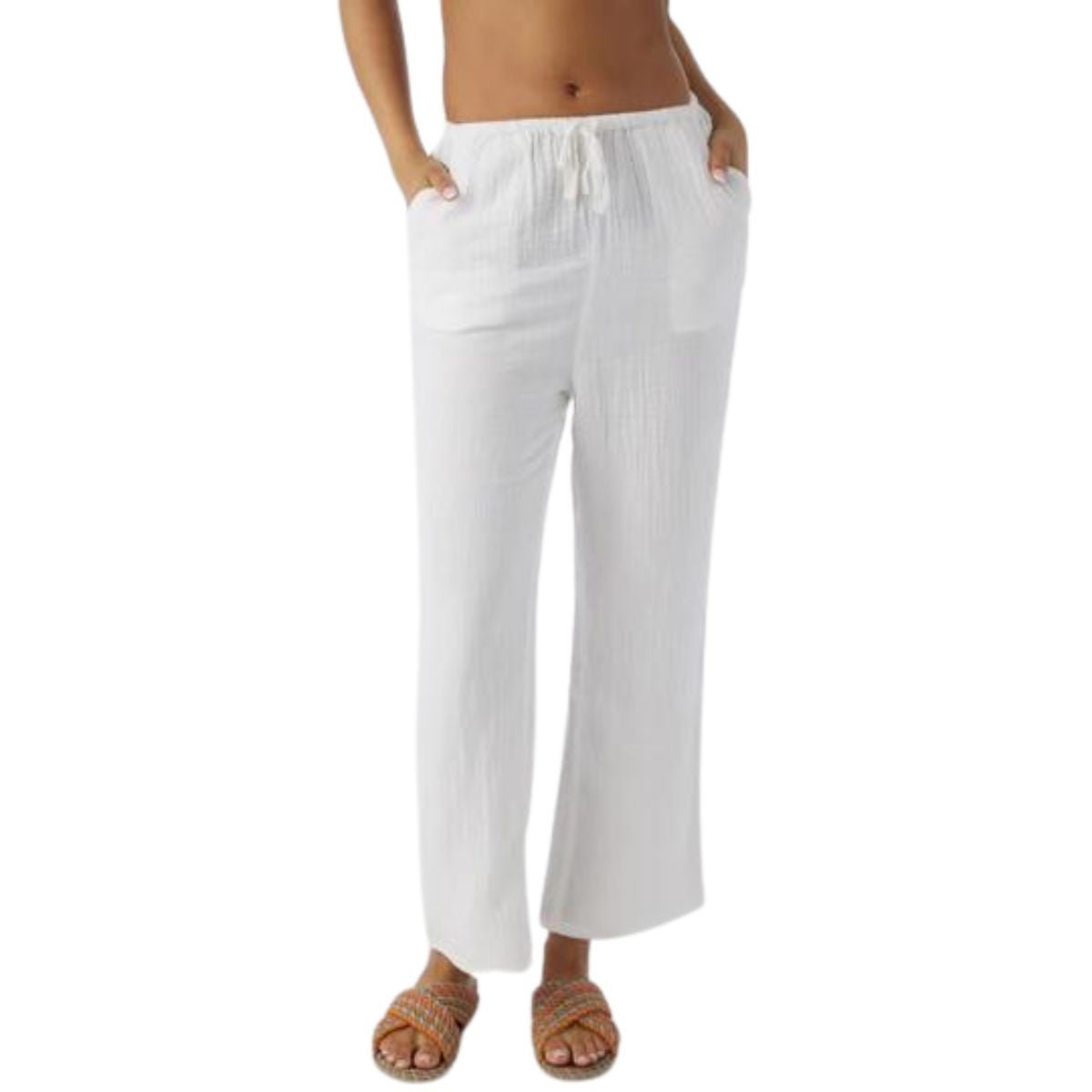O'Neill Brenda Double Gauze Pants in White - BoardCo