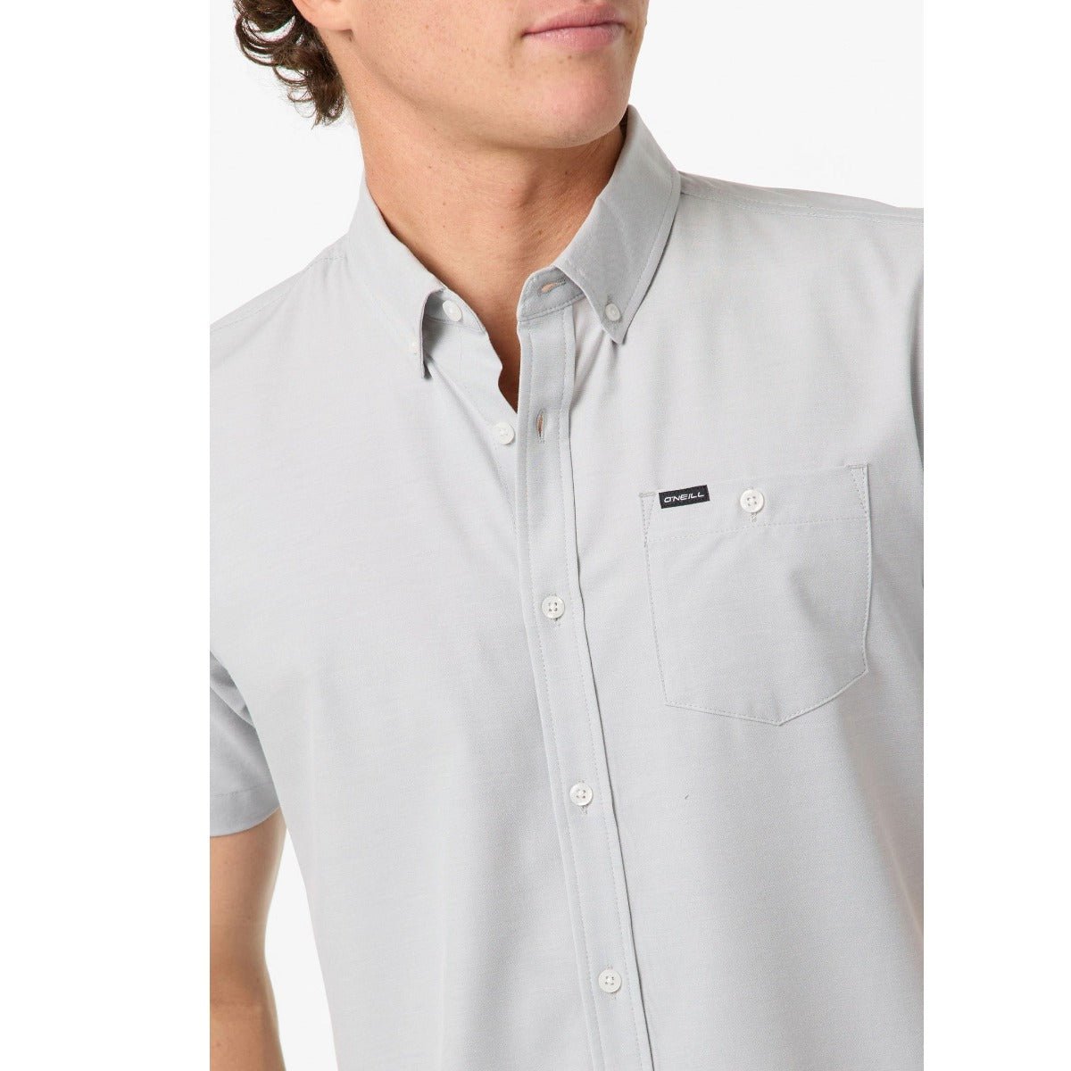 O'Neill Light Check Standard Short Sleeve Woven Shirt in High Rise - BoardCo