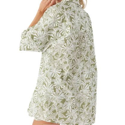 O'Neill Olivia Printed Shirt in Oil Green - BoardCo