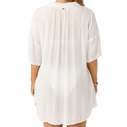 O'Neill Saltwater Solids Carlee Cover Up in Vanilla - BoardCo