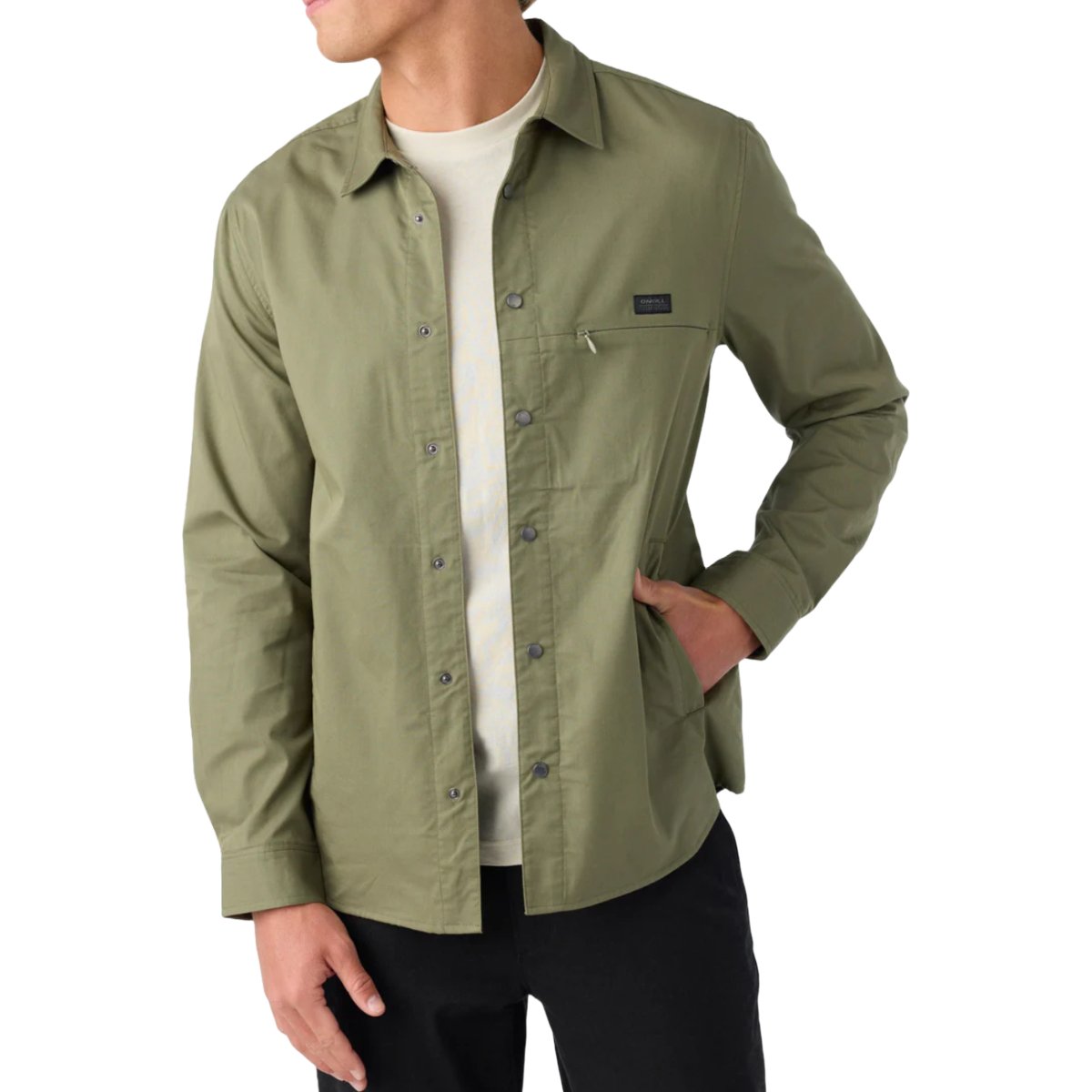 O'Neill TRVLR Drifter Overshirt in Deep Lichen Green - BoardCo