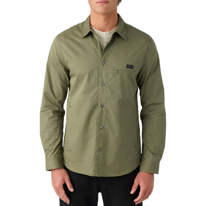 O'Neill TRVLR Drifter Overshirt in Deep Lichen Green - BoardCo