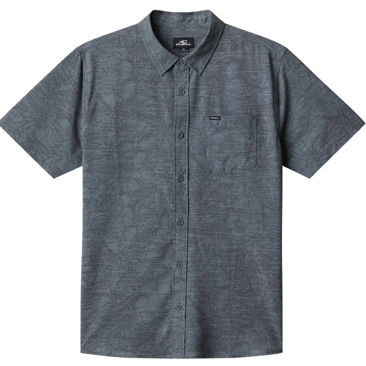 O'Neill UPF Slub Standard Short Sleeve Woven Shirt in Dark Shadow - BoardCo