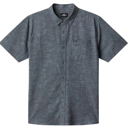 O'Neill UPF Slub Standard Short Sleeve Woven Shirt in Dark Shadow - BoardCo