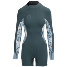O'Neill Women's Bahia 2/1MM Back Zip L/S Spring Wetsuit in Shade/Palm/Denim - BoardCo