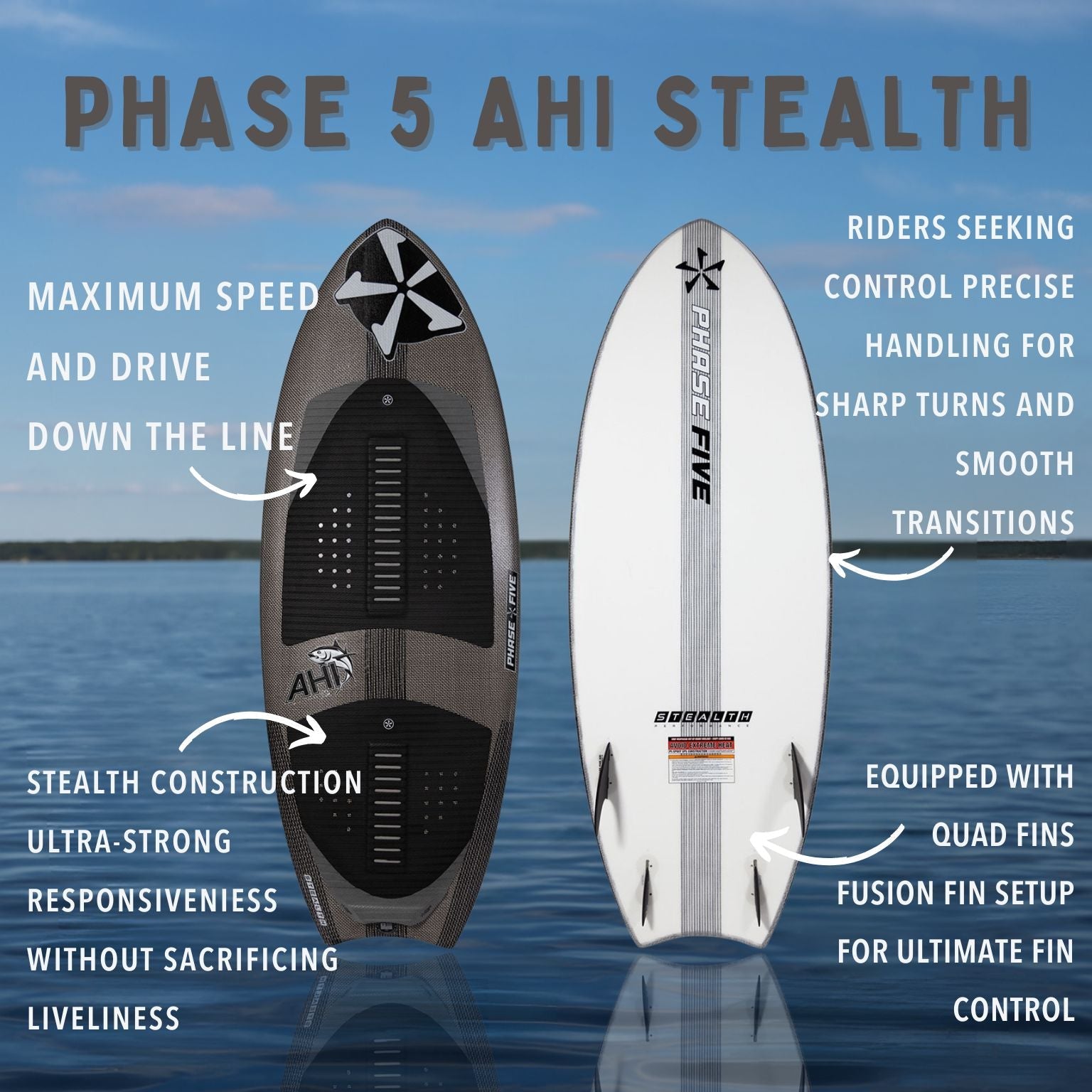 Phase 5 Ahi Stealth Wakesurf Board 2025 - BoardCo