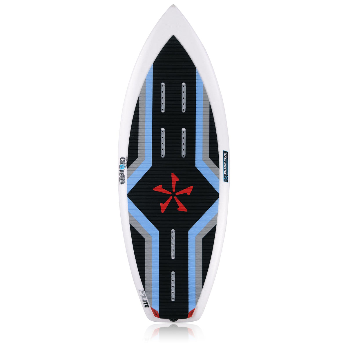 Phase 5 Chopstick Wake Foil Board 2027 – complete deck view on white