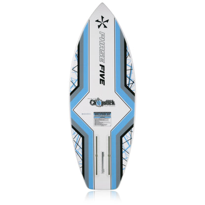 Phase 5 Chopstick Wake Foil Board 2027 – complete bottom view on white