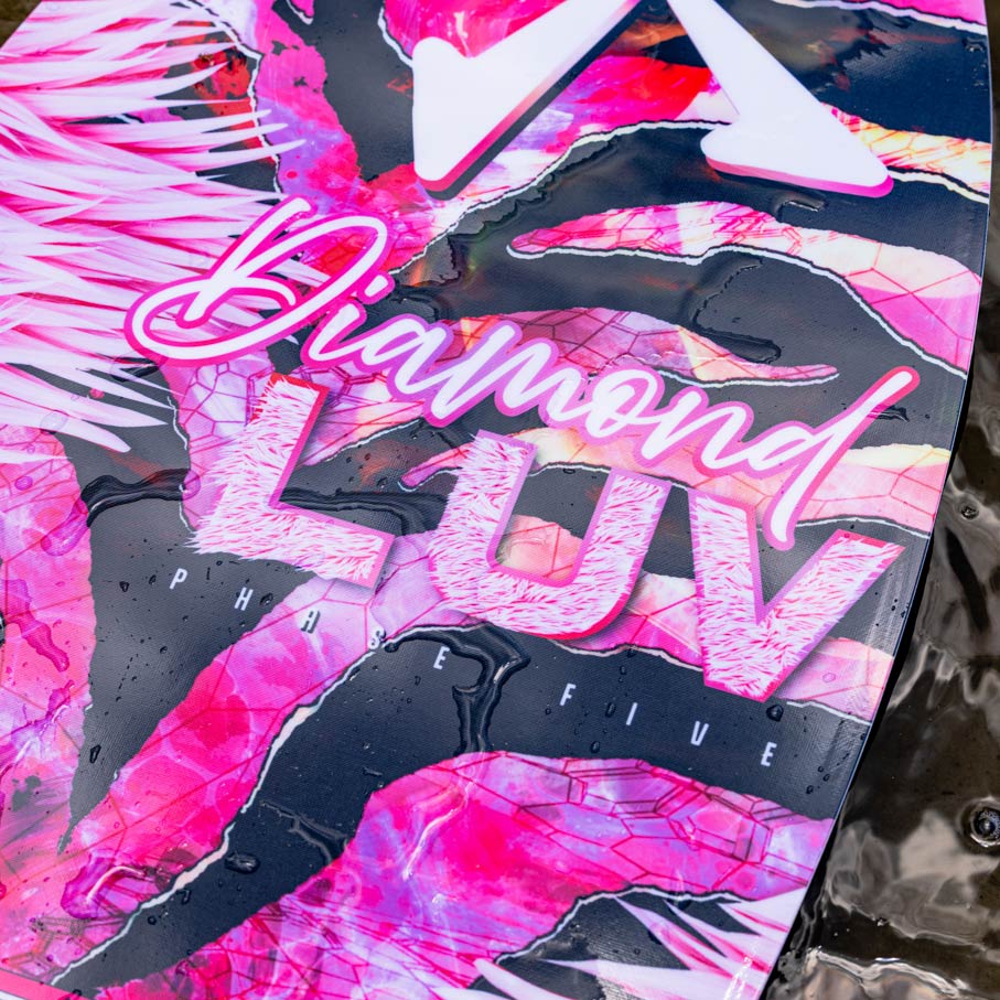 Phase 5 Diamond LUV Wakesurf Board 2027 – a closer view of the bottom artwork