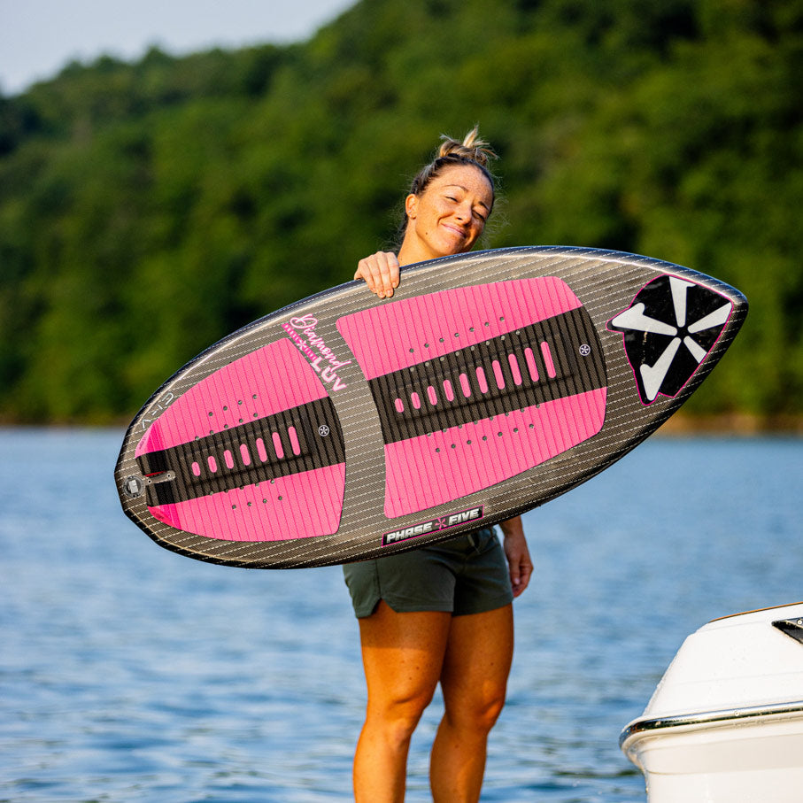 Phase 5 Diamond LUV Wakesurf Board 2027 – board and rider outdoors