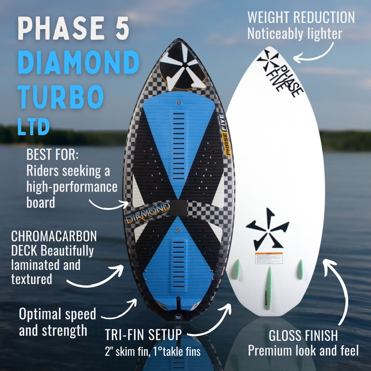 Phase 5 Diamond Turbo LTD Wakesurf Board 2024 - BoardCo