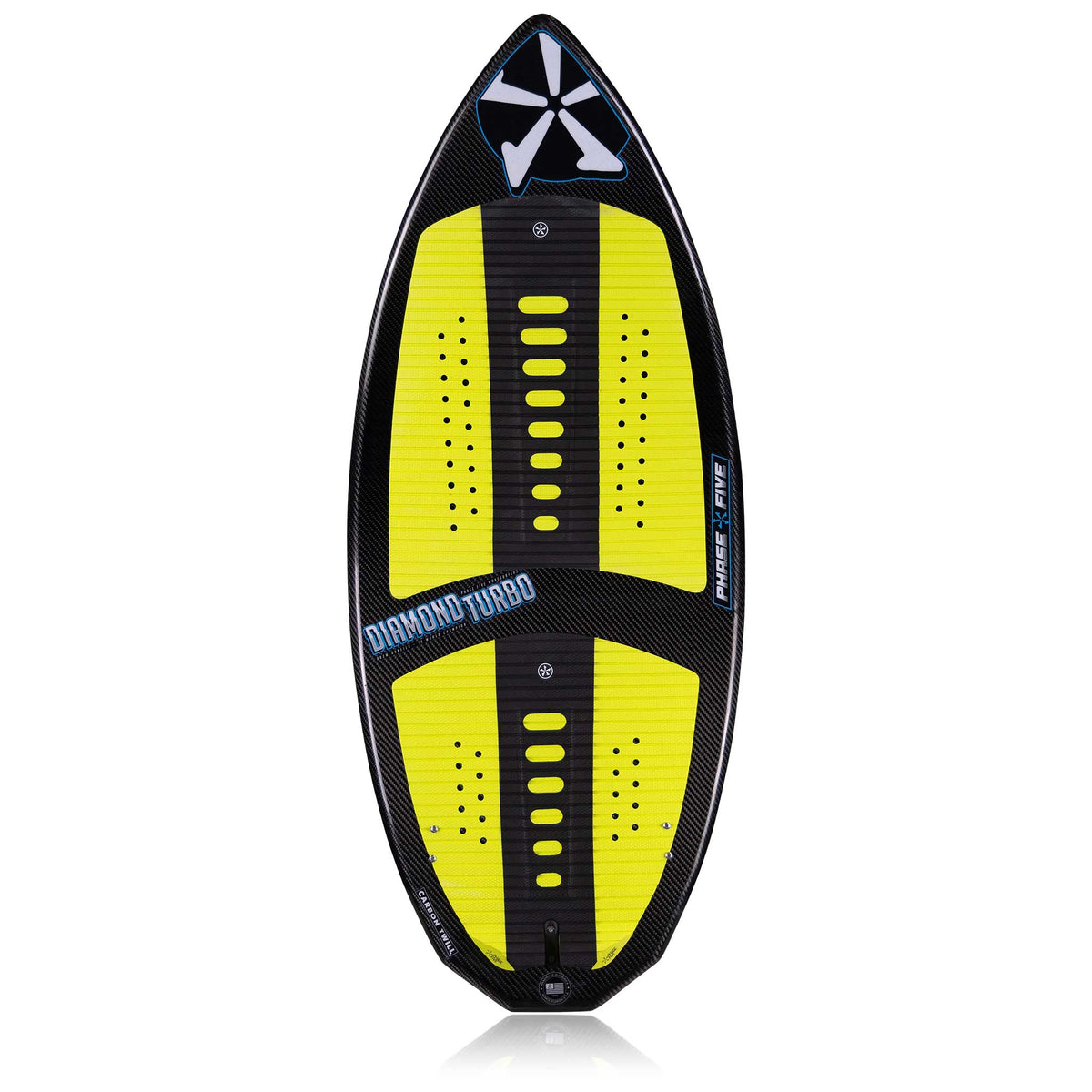 Phase 5 Diamond Turbo Wakesurf Board 2027 – complete deck view on white