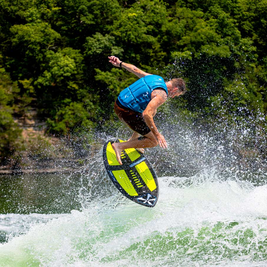 Phase 5 Diamond Turbo Wakesurf Board 2027 – rider surfing the wave