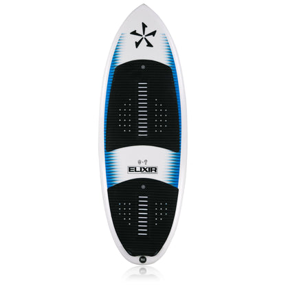Phase 5 Elixir Wakesurf Board 2027 – complete deck view on white