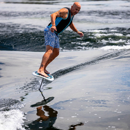 Phase 5 Gizmo V2 Wake Foil Board 2027 – rider and foil board above the water