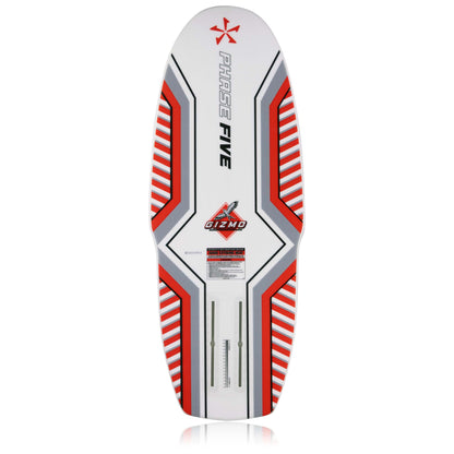 Phase 5 Gizmo Wake Foil Board 2027 – complete bottom view on white