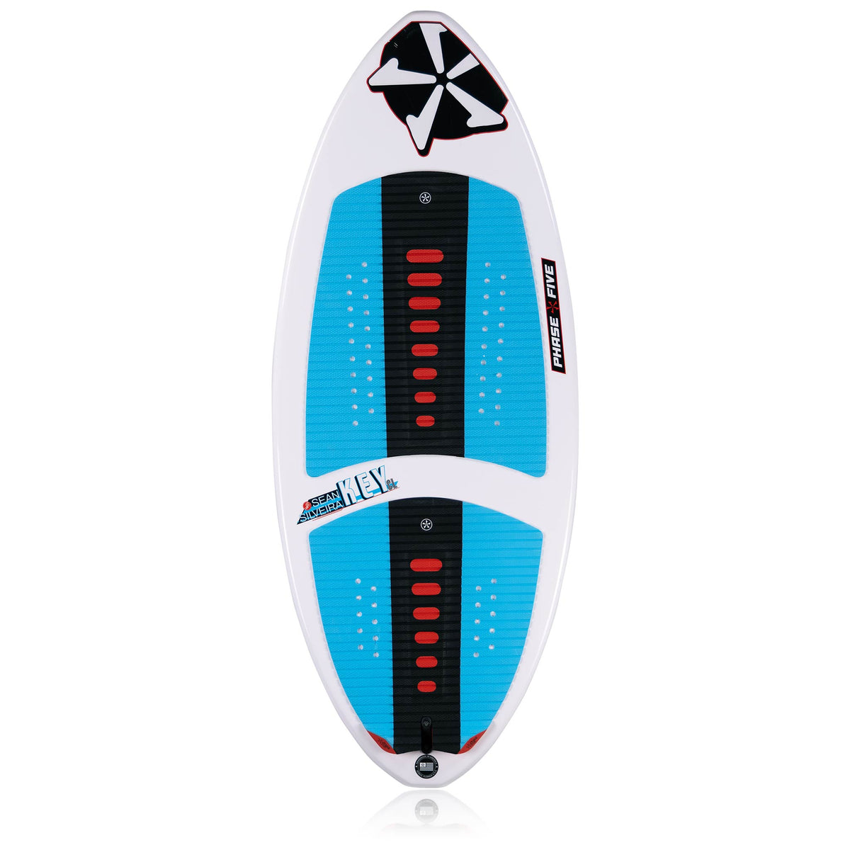 Phase 5 Key CL Wakesurf Board 2027 – complete deck view on white