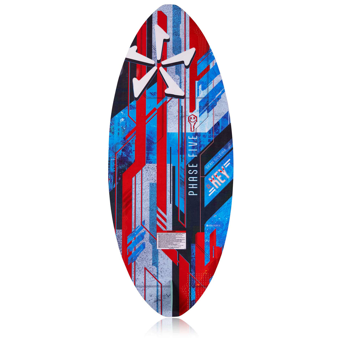 Phase 5 Key CL Wakesurf Board 2027 – complete bottom view on white