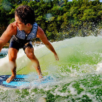 Phase 5 Key Jett Shreds Wakesurf Board 2027 – rider turning on the wave