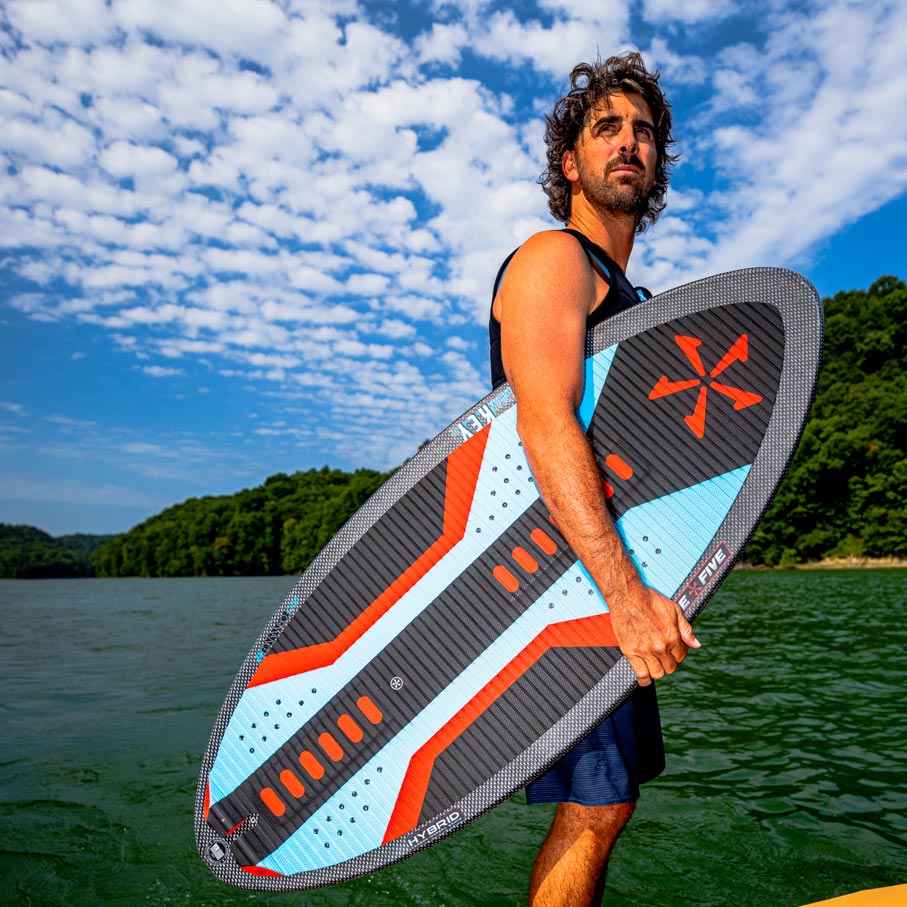 Phase 5 Key V2 Wakesurf Board 2027 – board and rider outdoors