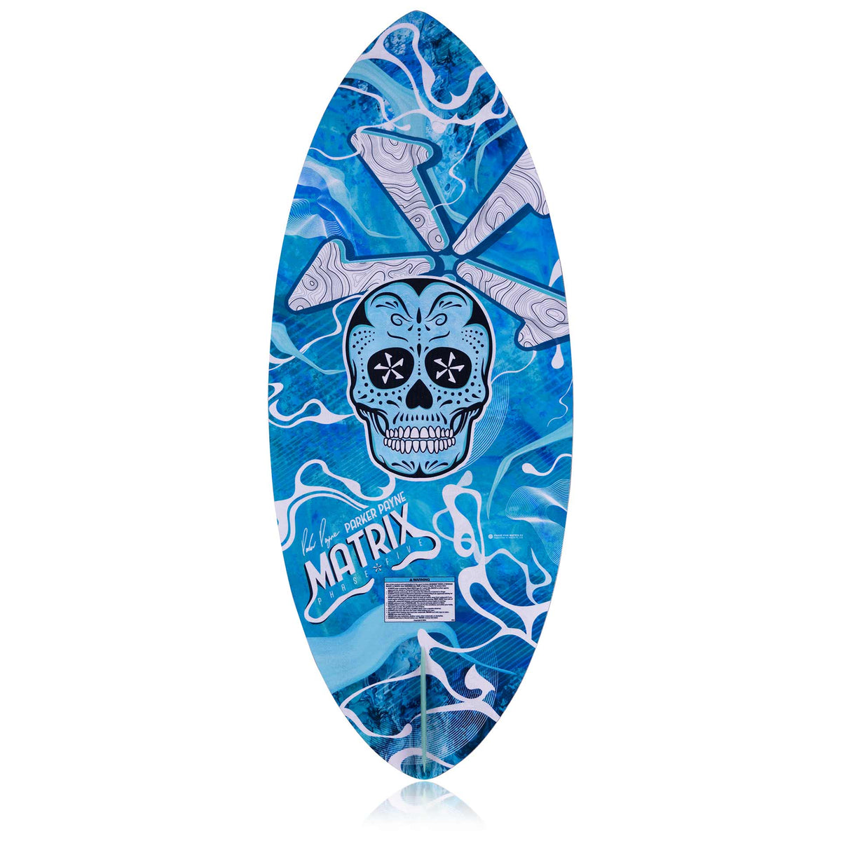 Phase 5 Matrix Payne Pro Wakesurf Board 2027 – complete bottom view on white