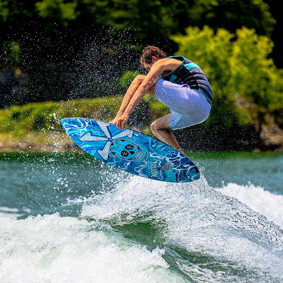 Phase 5 Matrix Payne Pro Wakesurf Board 2027 – rider surfing the wave