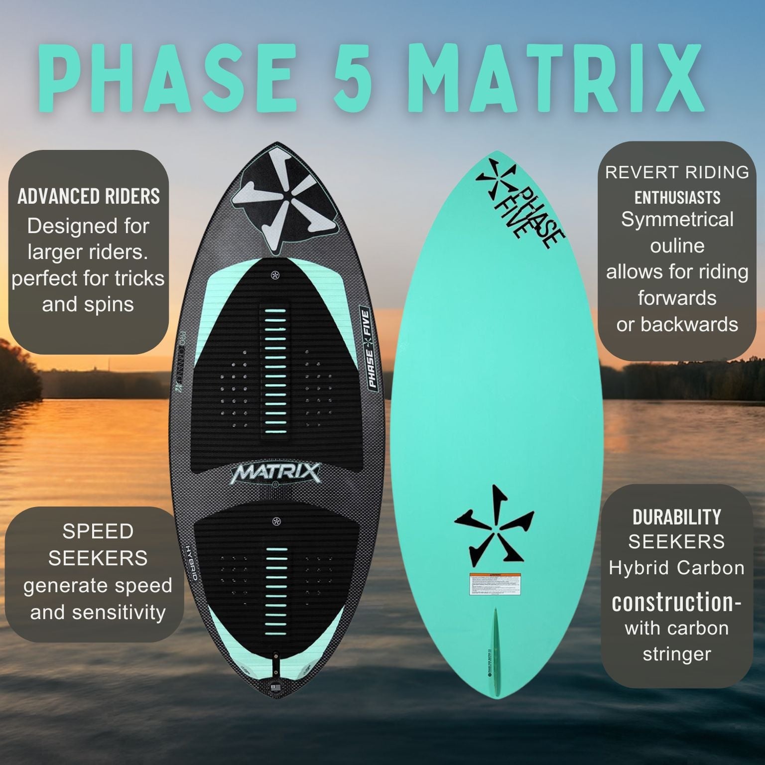 Phase 5 Matrix Wakesurf Board 2025 - BoardCo