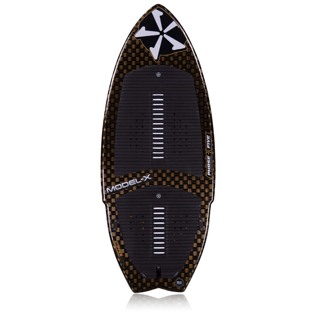 Phase 5 Model X LTD Wakesurf Board 2027 – complete deck view on white