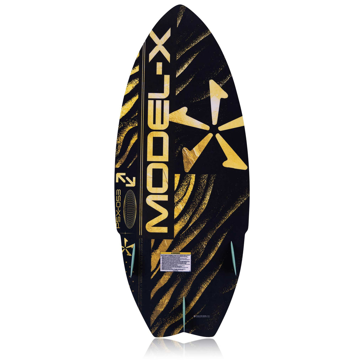 Phase 5 Model X LTD Wakesurf Board 2027 – complete bottom view on white