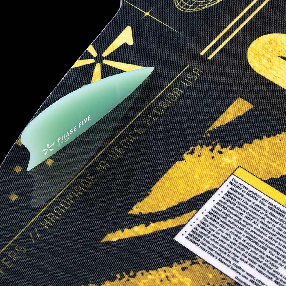 Phase 5 Model X LTD Wakesurf Board 2027 – board graphics in close-up