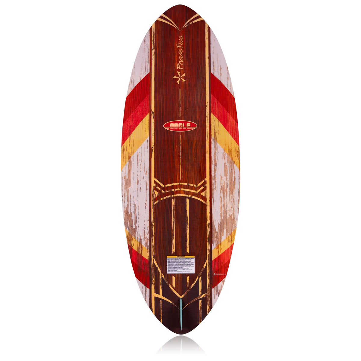 Phase 5 Oogle CL Wakesurf Board 2027 – complete bottom view on white