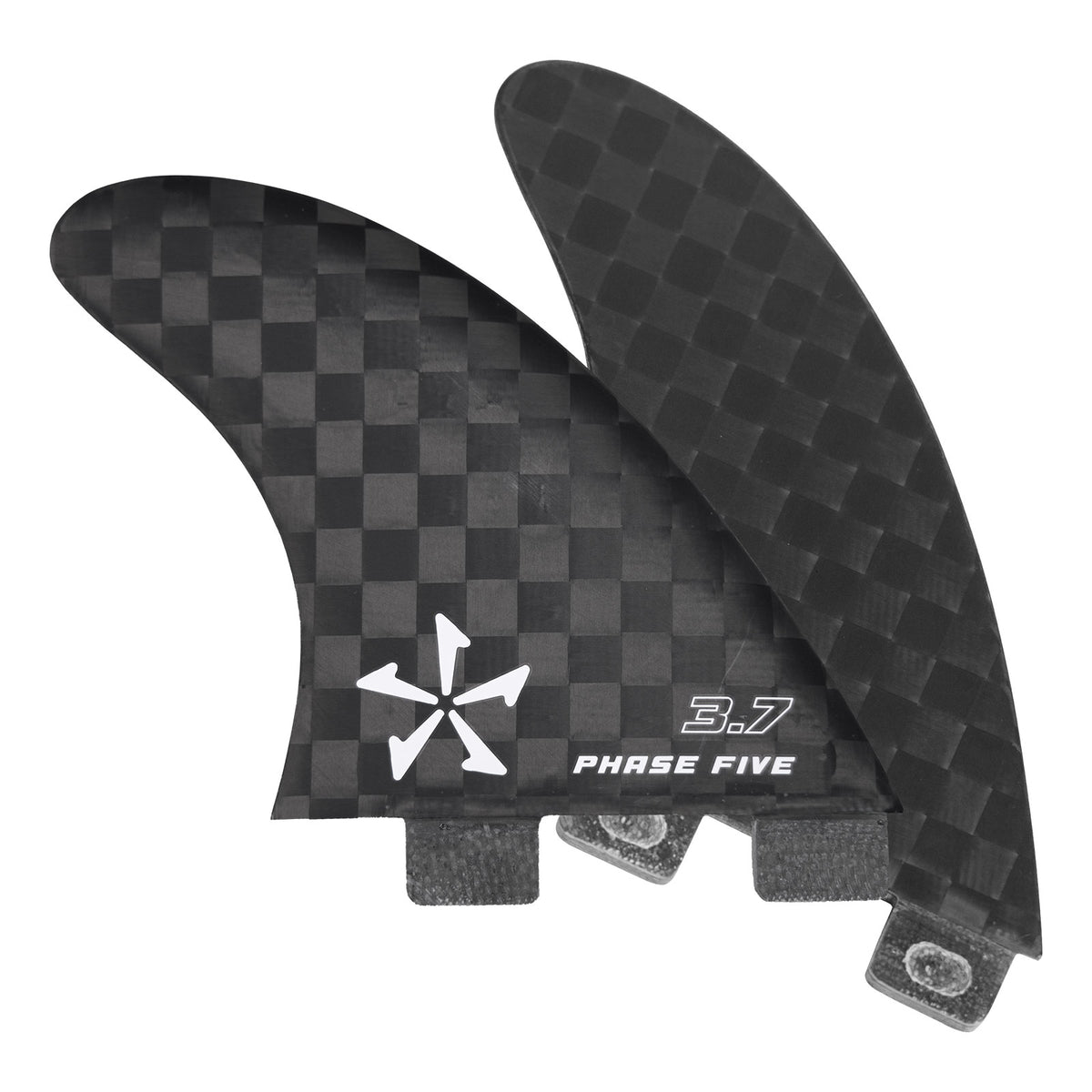 Phase 5 Carbon Twin Surf Fin Set for FCS, 3.7-inch pair