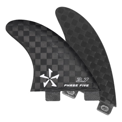 Phase 5 Carbon Twin Surf Fin Set for FCS, 3.7-inch pair