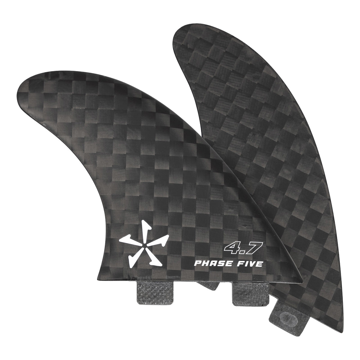 Phase 5 Carbon Twin Surf Fin Set for FCS, 4.7-inch pair