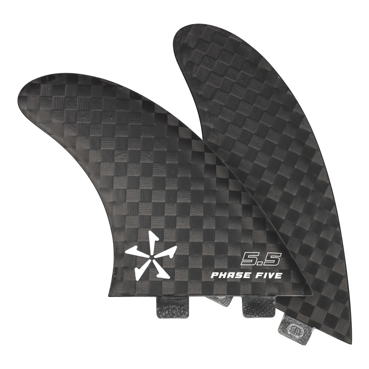 Phase 5 Carbon Twin Surf Fin Set for FCS, 5.5-inch pair