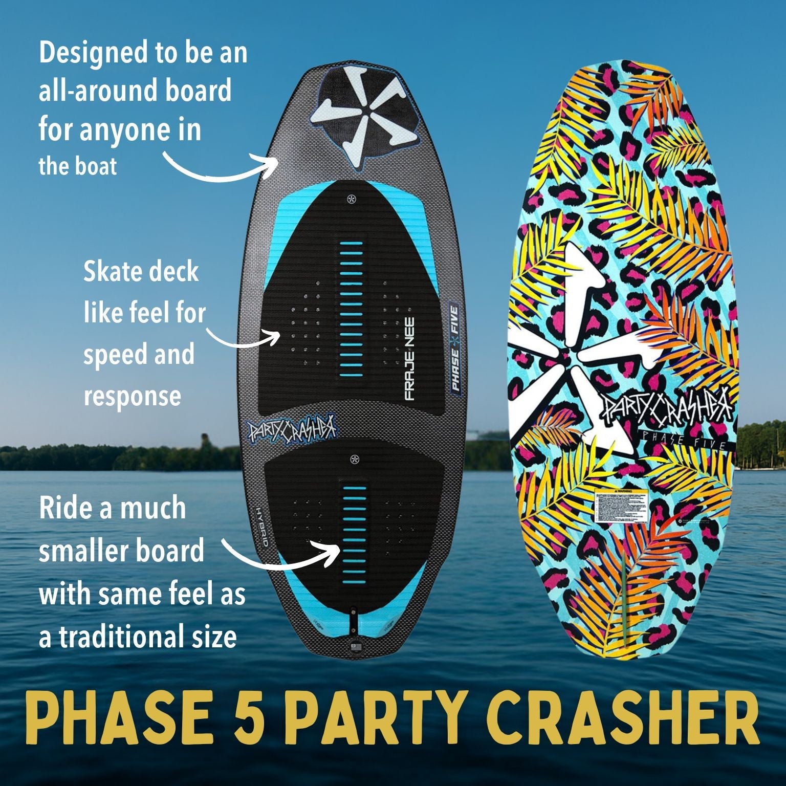 Phase 5 Party Crasher Wakesurf Board 2025 - BoardCo
