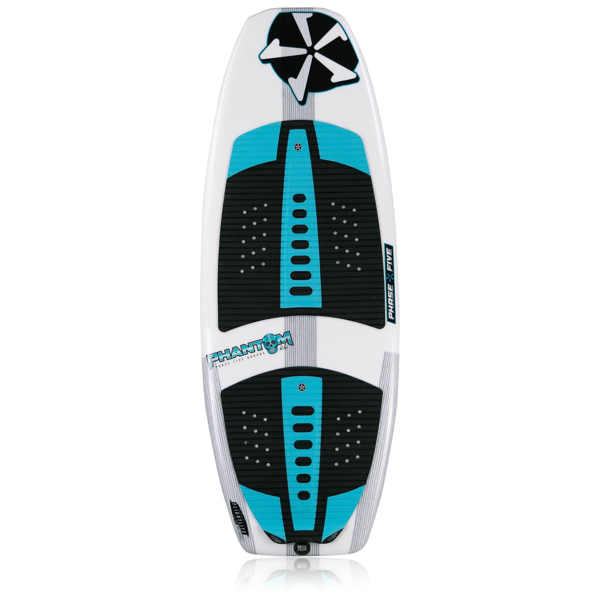 Phase 5 Phantom Wakesurf Board 2027 – complete deck view on white