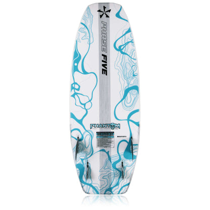 Phase 5 Phantom Wakesurf Board 2027 – complete bottom view on white