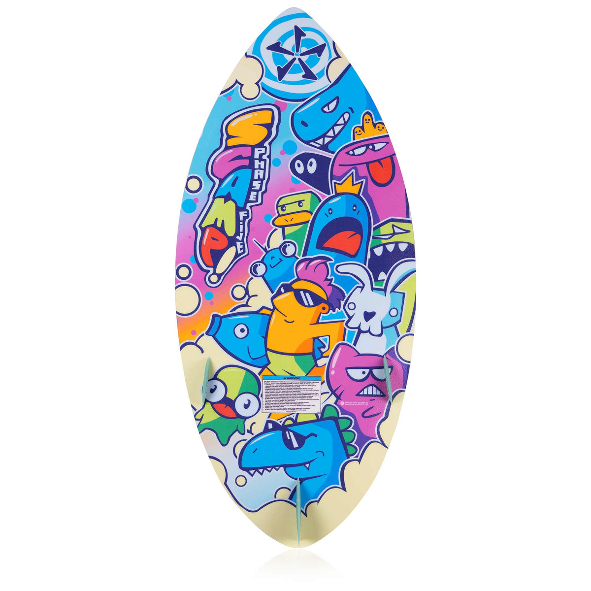 Phase 5 Scamp CL Wakesurf Board 2027 – complete bottom view on white