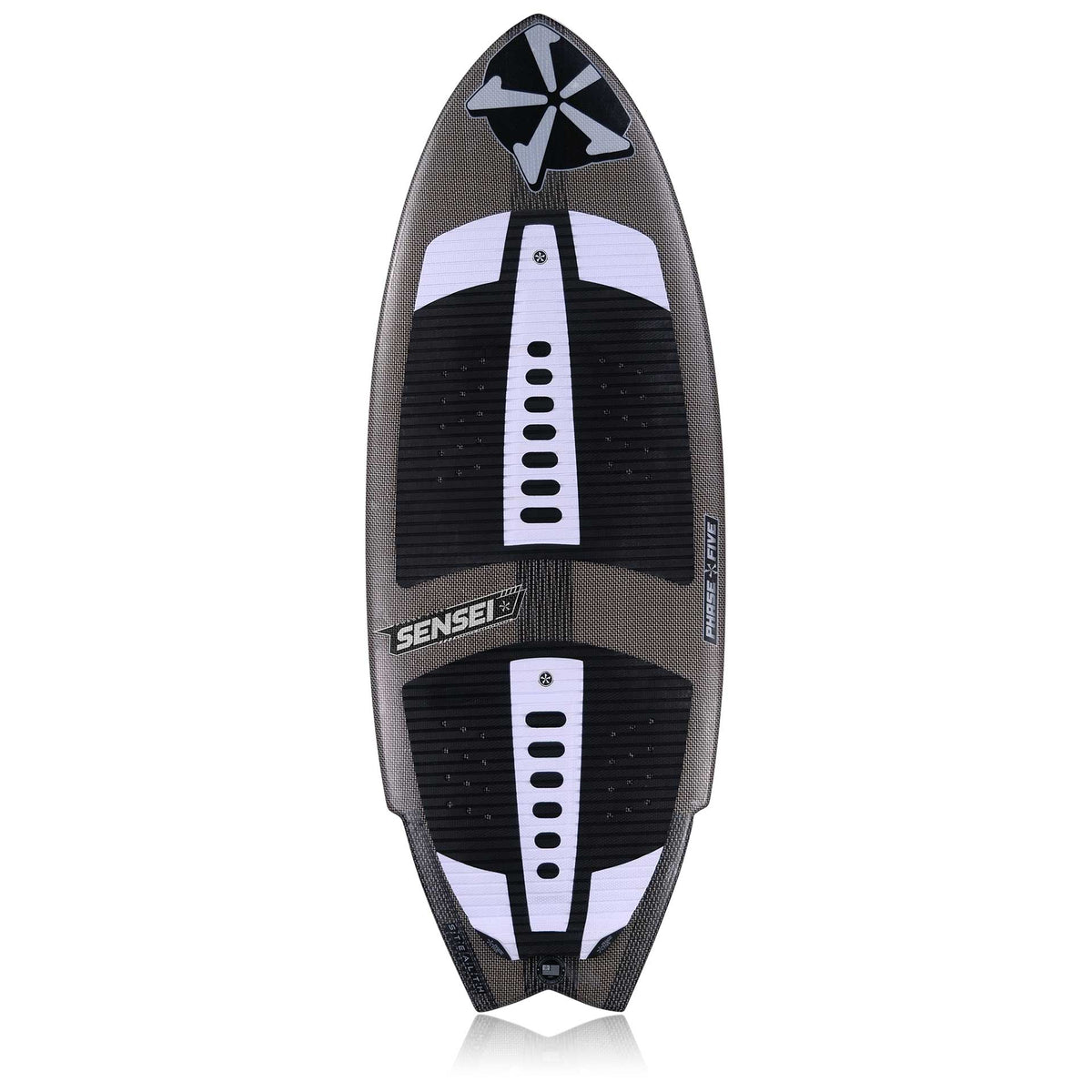 Phase 5 Sensei Stealth Wakesurf Board 2027 – complete deck view on white