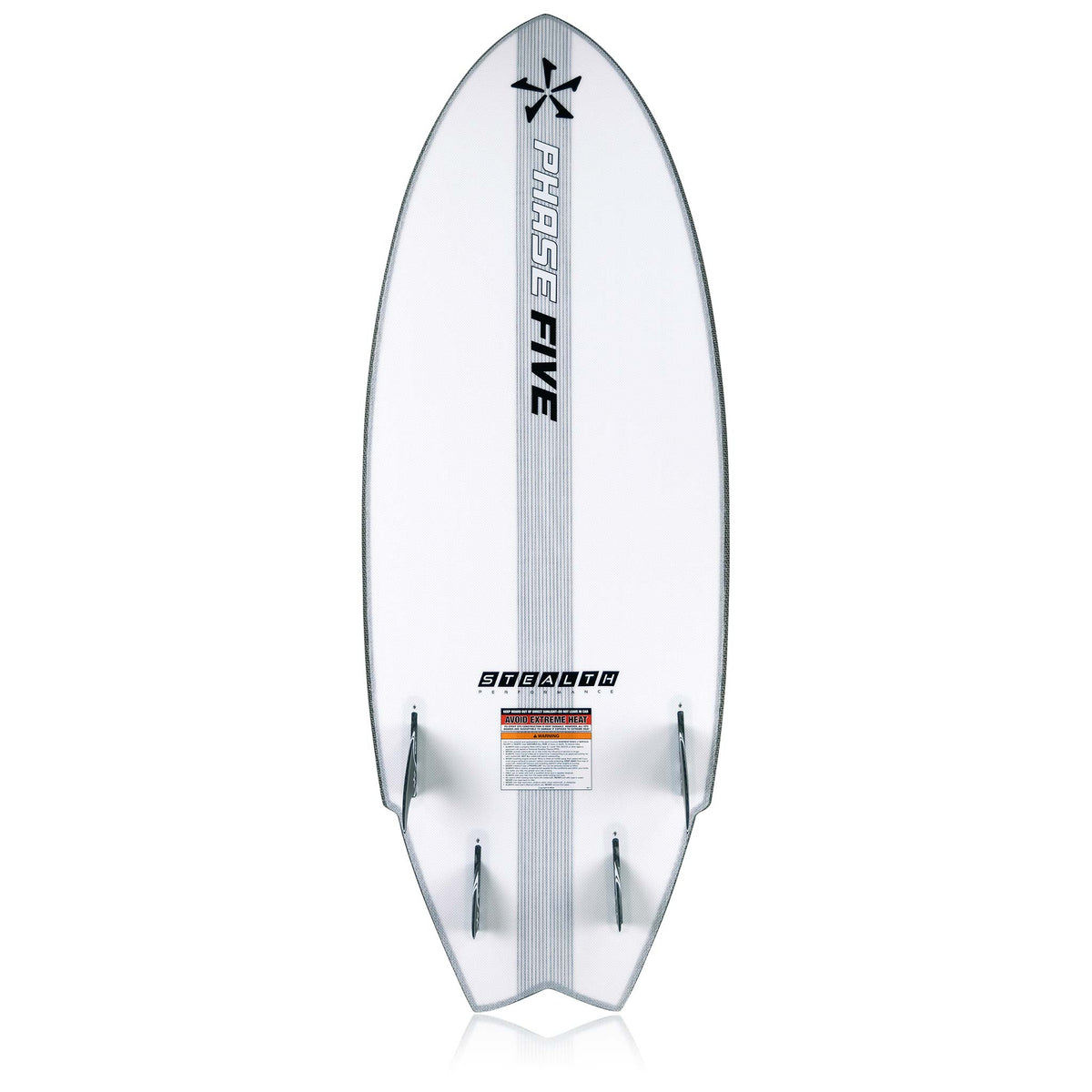 Phase 5 Sensei Stealth Wakesurf Board 2027 – complete bottom view on white