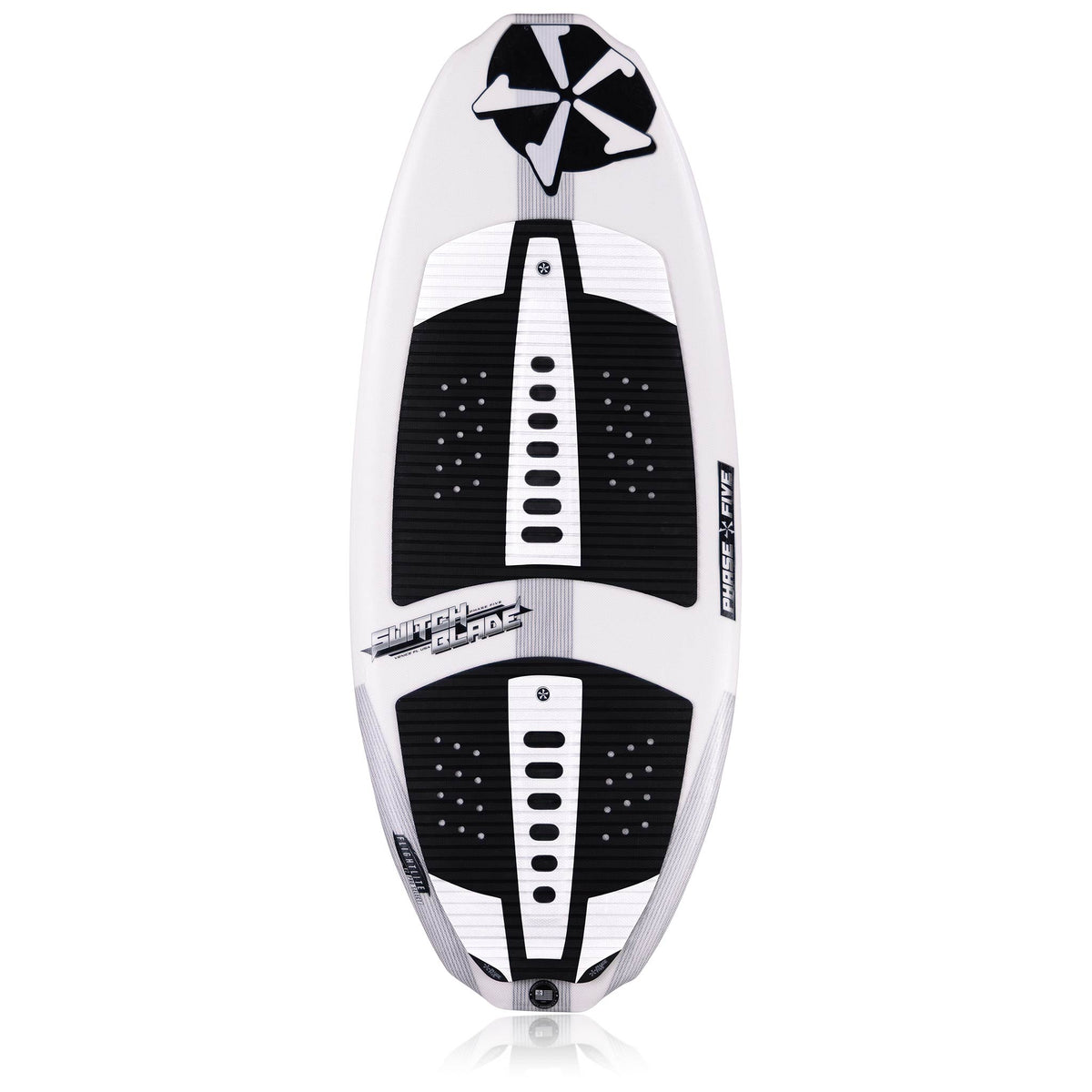 Phase 5 Switchblade Wakesurf Board 2027 – complete deck view on white