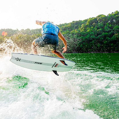 Phase 5 Viper Stealth Wakesurf Board 2027 – rider and board during an aerial maneuver
