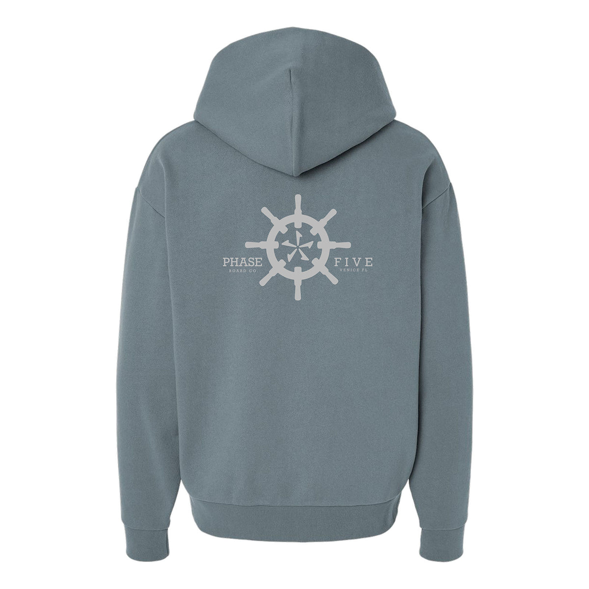 Phase 5 Captain Fleece Pullover Hoodie - Slate Blue, Captain artwork on the back