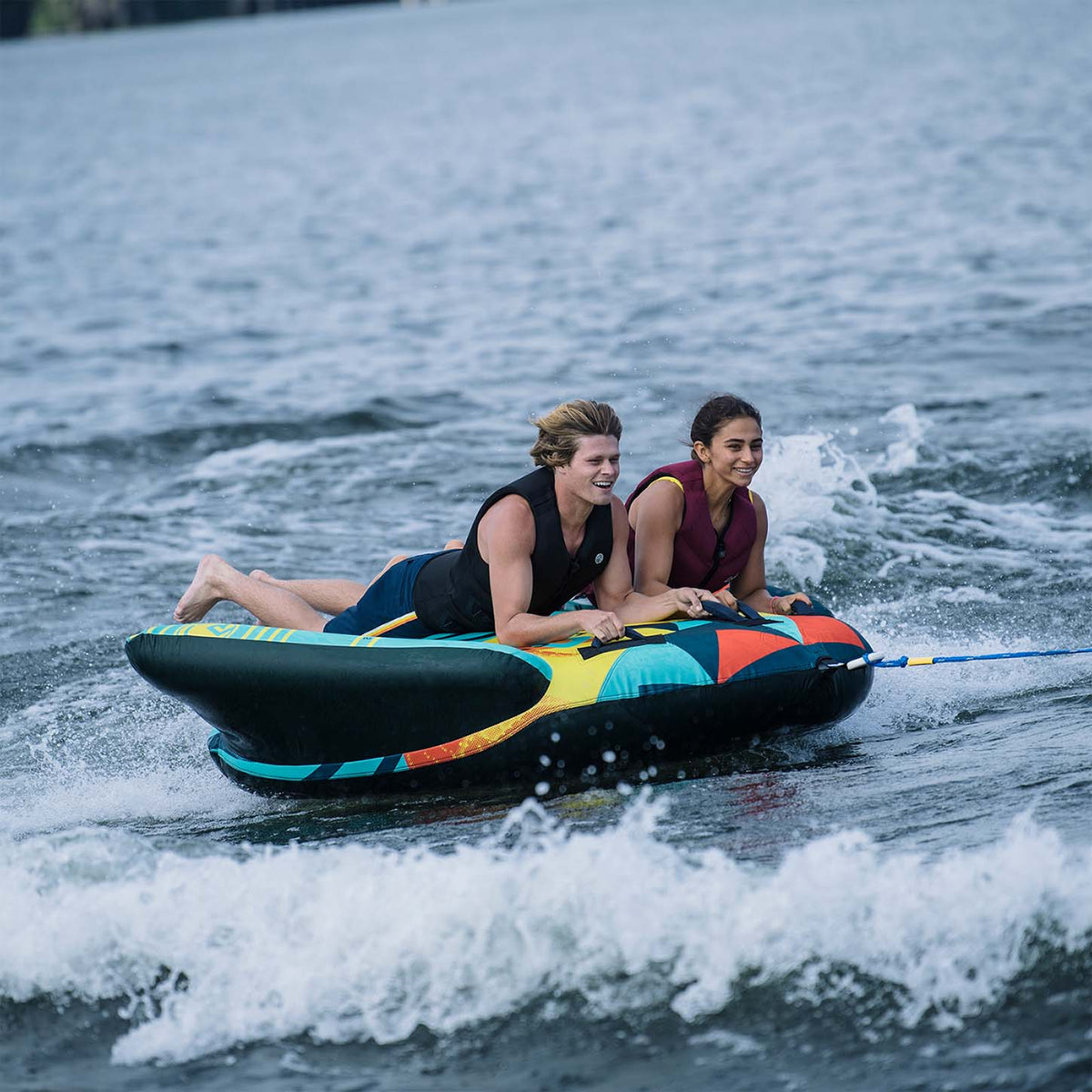 Radar Edge 2 Tube, riders crossing the wake