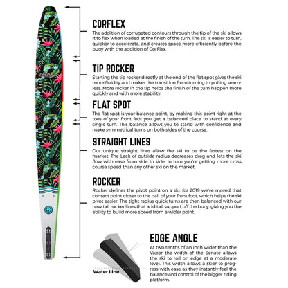 Radar Lyric Water Ski in Tropical/Sky Blue/ White 2020 - BoardCo