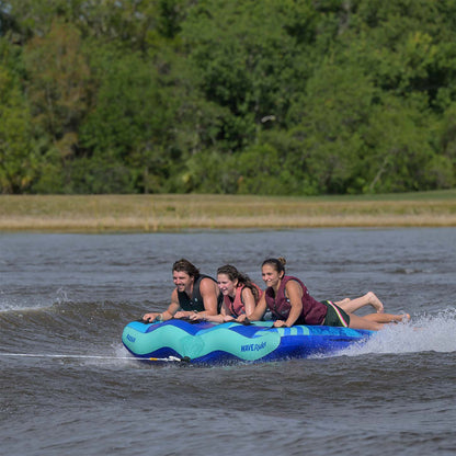 Radar Wave Rider 3 Person Tube in Ocean Dream, riders crossing the wake