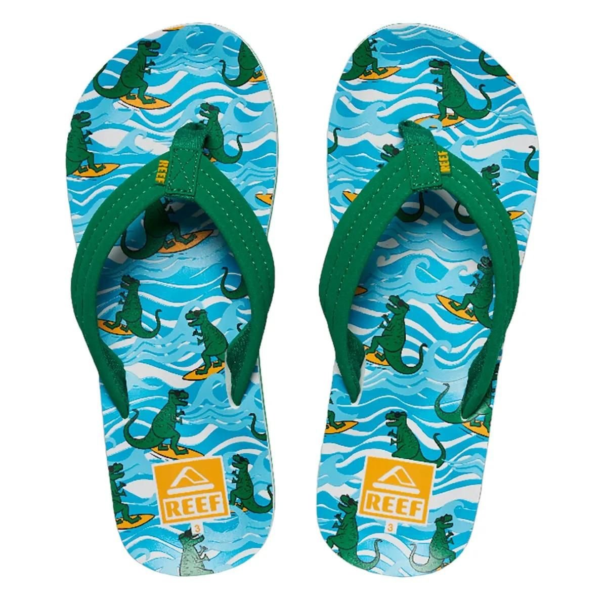 Reef Kids Ahi Surfing Dino in Green - BoardCo
