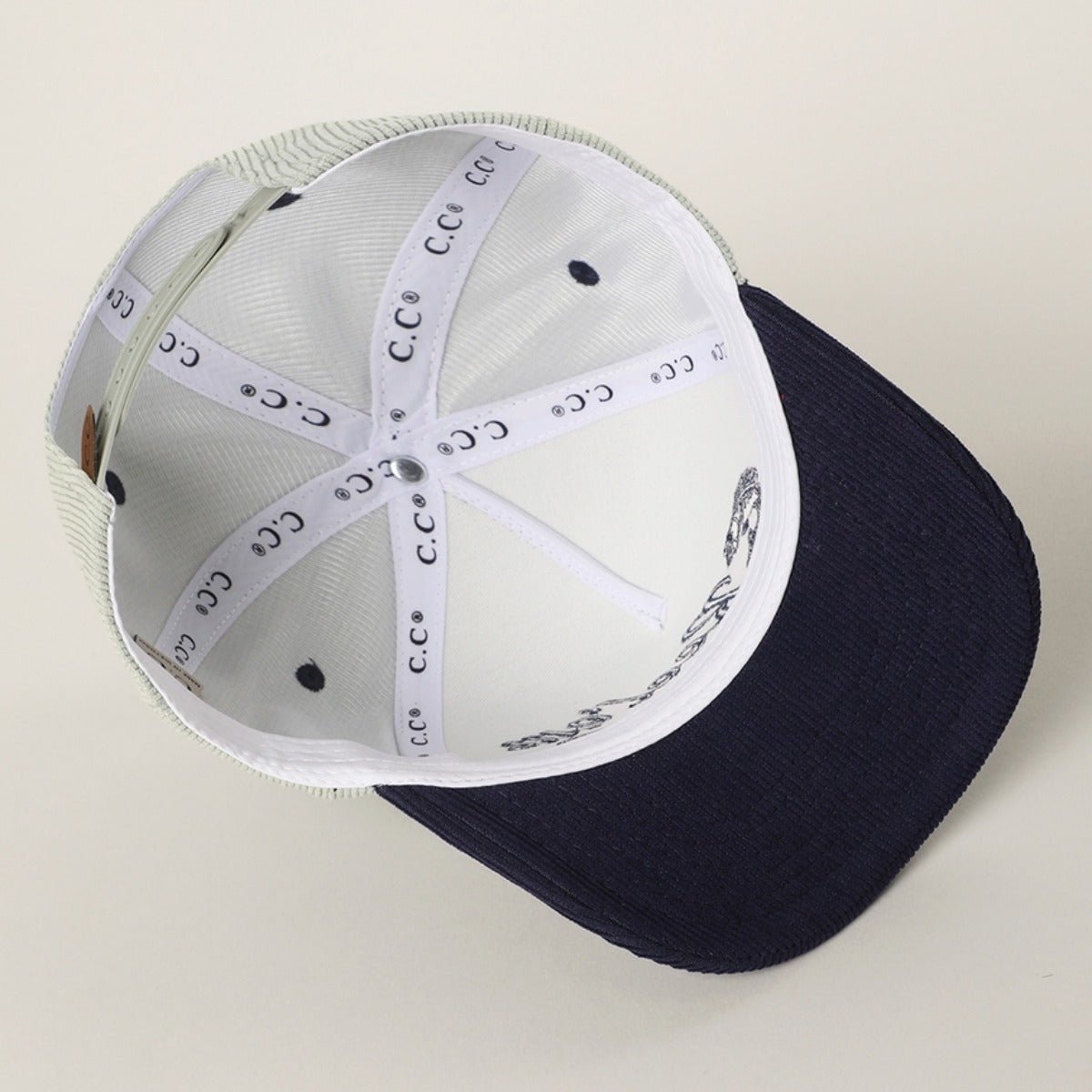 Reel'em in 3D Embroidered Corduroy Trucker Hat in Navy Mint - BoardCo