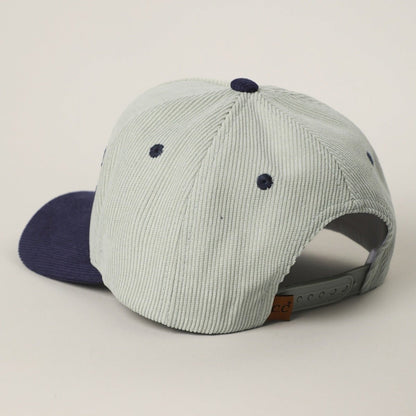 Reel'em in 3D Embroidered Corduroy Trucker Hat in Navy Mint - BoardCo